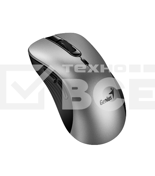 Мышь беспроводная Genius Ergo 8100S AI серебристо-серый, 1600 dpi, радиоканал, USB, кнопки - 6
