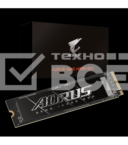 Накопитель SSD Gigabyte AORUS Gen5 14000 AG514K1TB, 1Tb M.2 2280 PCI-Express 5.0x4, NVMe 2.0, 3D TLC NAND, Phison PS5026-E26, TBW 700