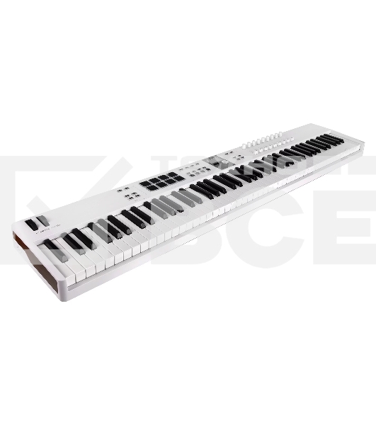 Клавиатура MIDI [231541] Arturia [KeyLab Essential 88 mk3 White] 88 клавиш, LCD дисплей, 9 энкодеров, 8 пэдов, 9 фейдеров, 12 кнопок управления, колеса высоты тона и модуляции, 1/4