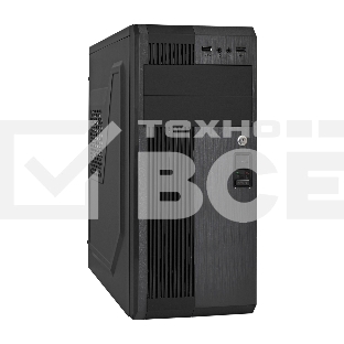 Компьютерный корпус Miditower ExeGate UN-605B-UNS500 (ATX, БП UNS500 с вент. 12см, 2*USB, аудио, блокировка, черный)