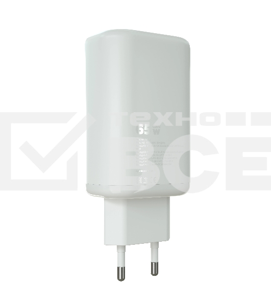 Сетевое зарядное устройство MORE CHOICE NC79 1USB+2Type-C 3.0A PD 65W быстрая зарядка белый
