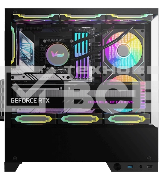 Компьютерный корпус AeroCool/Formula Crystal Z1M Plus FR черный без БП mATX 5x120мм 2xUSB 3.0 1xUSB3.1 audio bott PSU