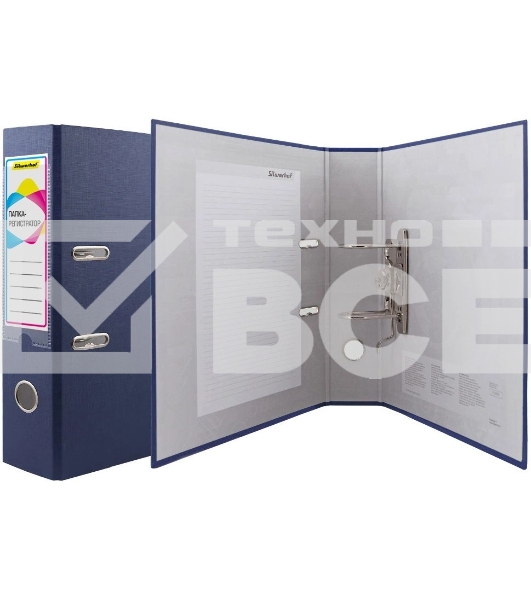 Папка-регистратор Silwerhof A4 75мм ПВХ/бумага синий без. окант. сборная (упак.:2шт)