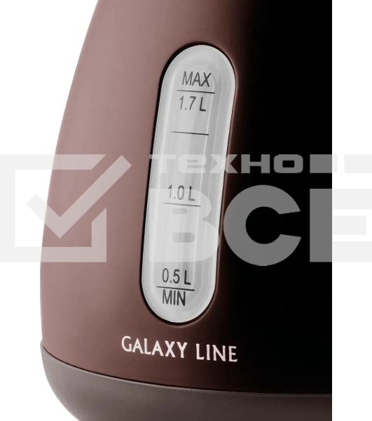 Чайник электрический Galaxy Line GL 0343, горький шоколад, металл, 2200 Вт, 1,7 л