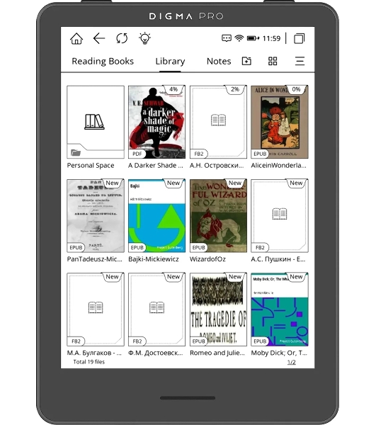 Электронная книга Digma pro COSMIC 6 6' E-Ink Carta 758x1024 1.8Ghz 1Gb/32Gb/SD/microSDHC/подсветка дисплея темно-серый