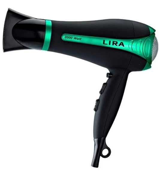 Фен LIRA LR 0702 черный/зеленый, 2000 Вт
