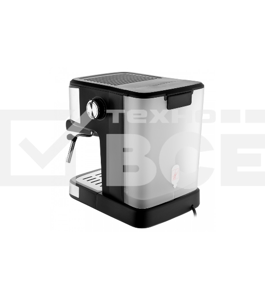 Кофеварка рожковая BRAYER BR1105, черный/серебристый, исп. кофе - молотый, 1,5 л, 800 Вт, 20 бар