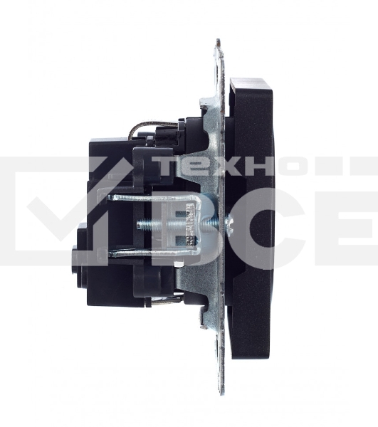 Розетка 1-местная IEK BRITE РС14-1-0-БрЧ (BR-R14-16-K02) с заземлением, с защитными шторками, 16А, черный