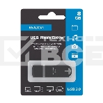 Флеш диск Maxvi P3 8GB USB 2.0 black, монолит с колпачком, ABS пластик, фото3