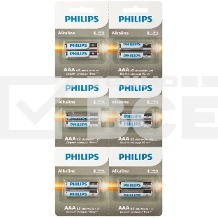 Элемент питания алкалиновый AAA/LR03 1.5В Entry отрывной набор (блист. 12шт) Philips Б0064646
