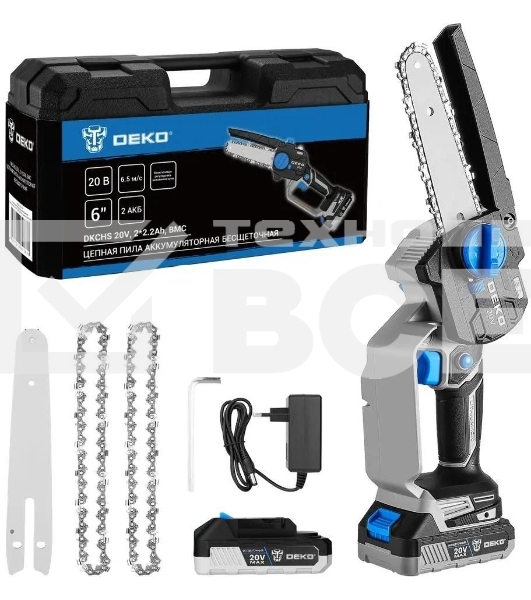 Цепная пила Deko DKCHS 20V, 6 20Вт дл.шины:6