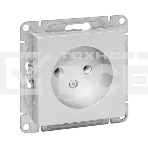 Розетка EKF UP1-SOA-100 СП Эпика 16А без заземл. без шторок механизм алюм., фото 1