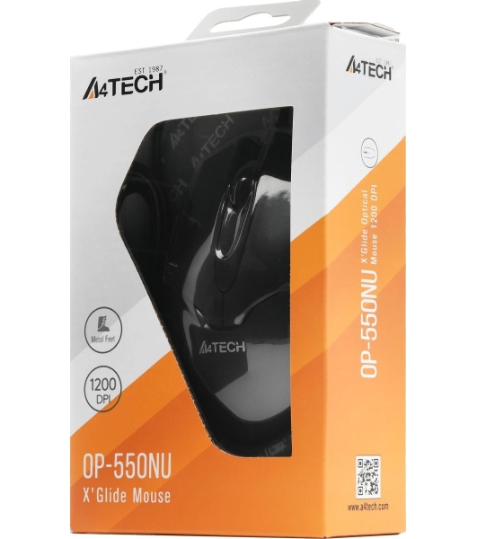 Мышь проводная A4Tech OP-550NU черный, 1000 dpi, USB, кнопки - 3