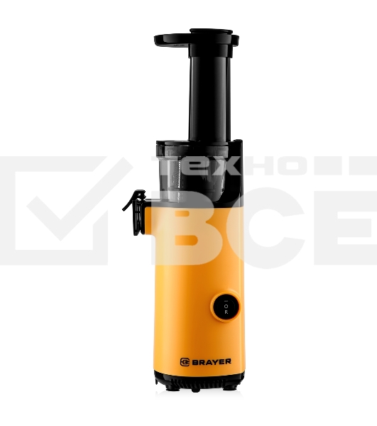 Соковыжималка BRAYER 1706BR-YE жёлтый, шнековая вертикальная, 130 Вт, 600 мл, электронное, реверс