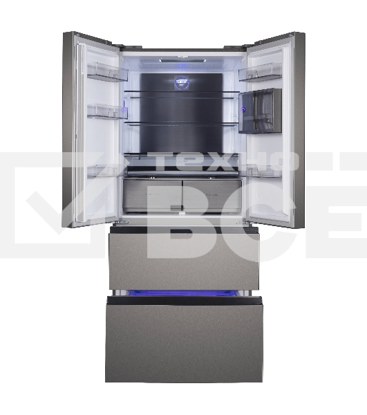 Холодильник Korting KNFF 82535 X нержавеющая сталь трехкамерный 354/186л морозилка снизу