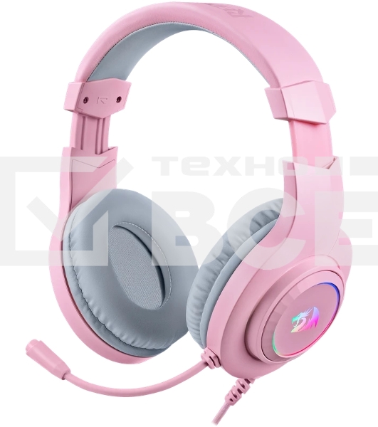 Гарнитура Redragon Hylas розовый, проводная, USB / 2 x mini jack 3.5 мм, подсветка