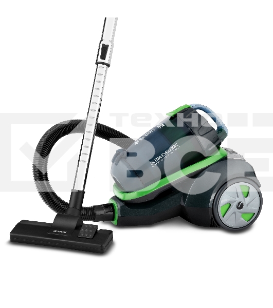 Пылесос Vitek VT-8130 черный/зеленый, 450/2200 Вт, уборка сухая, пылесборник контейнер, 3,5 л