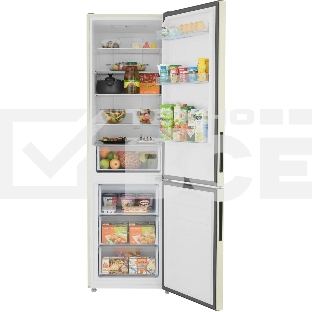 Холодильник Haier CEF537ACG бежевый, двухкамерный, 263/105л, морозилка снизу, No Frost
