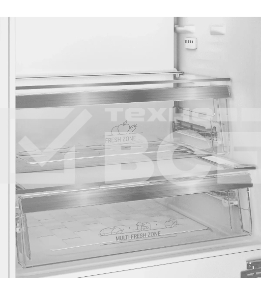 Встраиваемый холодильник Hotpoint HBT 400I белый двухкамерный 280/75л морозилка снизу