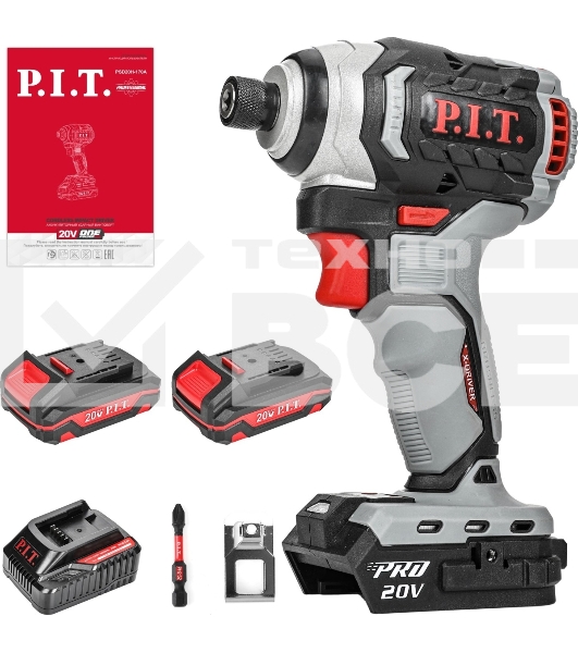 Винтоверт P.I.T. PSD20H-170A/2 аккум. патрон:держатель бит 1/4