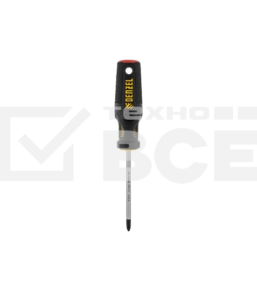 Отвертка Denzel PH2х100 мм, S2, 3к рукоятка