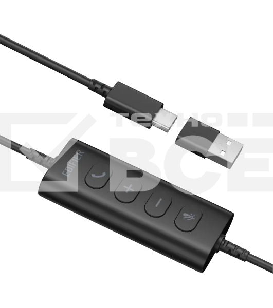 Гарнитура накладные Edifier CC100 1.5м черный проводные оголовье