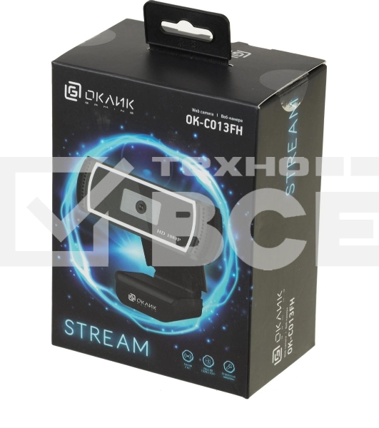 Веб-камера Oklick/Оклик OK-C013FH черный 2Mpix (1920x1080) USB2.0 с микрофоном