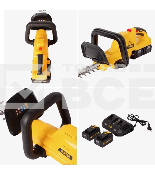 Кусторез аккумуляторный Denzel RBC510-36 Li-ion, 36 В, 4 А·ч, нож 510 мм, поворотная ручка