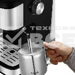 Кофеварка рожковая Kitfort КТ-7224 нержавеющая сталь/черный, исп. кофе - молотый, 1.5 л, 1100 Вт, 15 Бар., фото8