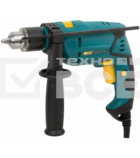 Дрель ударная FIT ID-501 500 Вт, 0-2900 об/мин, КлП 10 мм, 1,6 кг, рез. накл, коробка