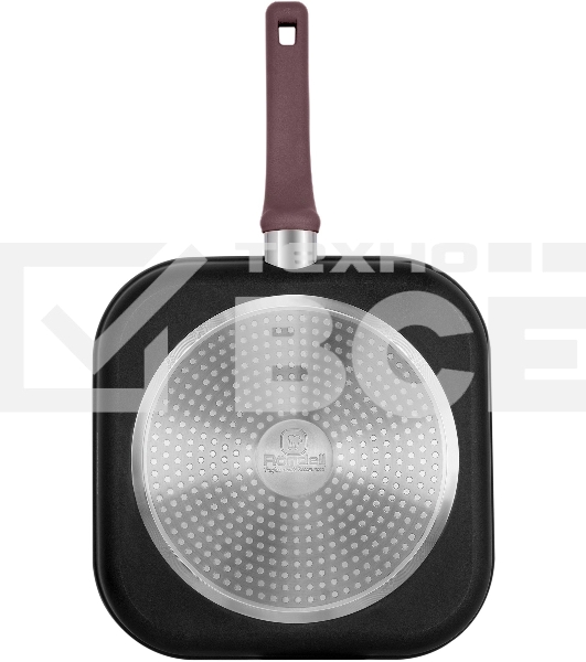 Сковорода-гриль Rondell Fest RDA-1525 квадратная 26см покрытие: Xylan Plus ручка несъемная (без крышки) черный