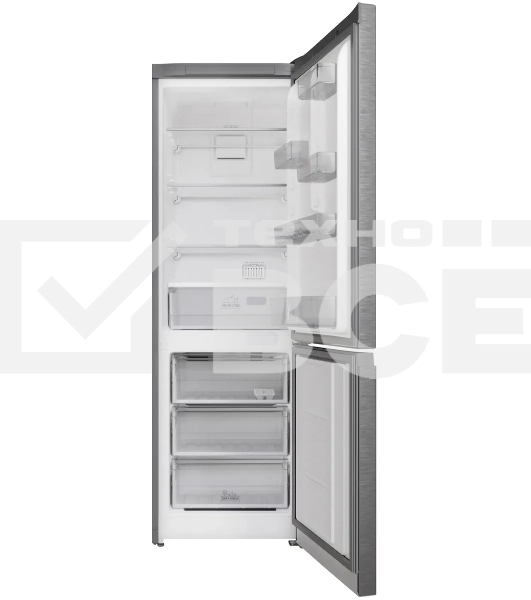Холодильник Hotpoint HT 5180 MX нержавеющая сталь/серебристый двухкамерный 220/78 л морозилка снизу, No Frost