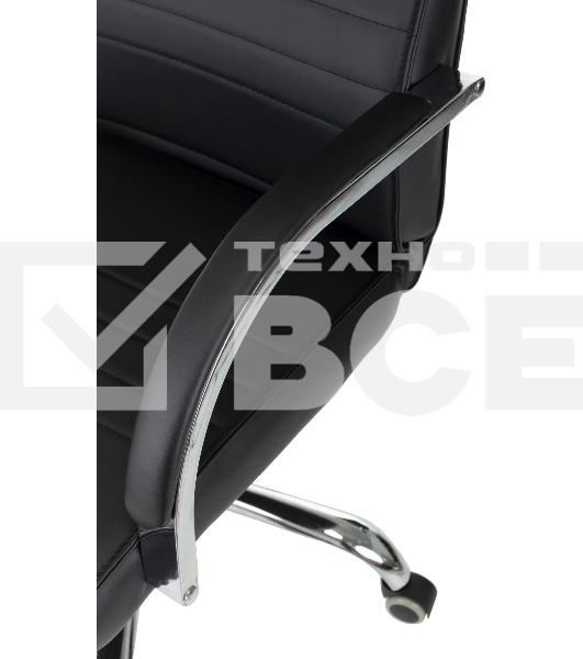 Кресло руководителя Бюрократ T-8010SL/BLACK черный, искусственная кожа, крестовина хром