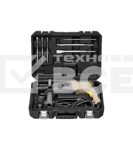 Перфоратор Nocord NHD-800.30.2, 800 Вт, 3.0 Дж, 3 режима, быстросъ емный патрон SDS+ и кулачковый патрон в комплекте