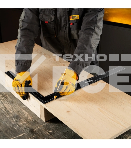 Угольник Denzel 400 х 600 мм, алюминиевый, лазерная гравировка