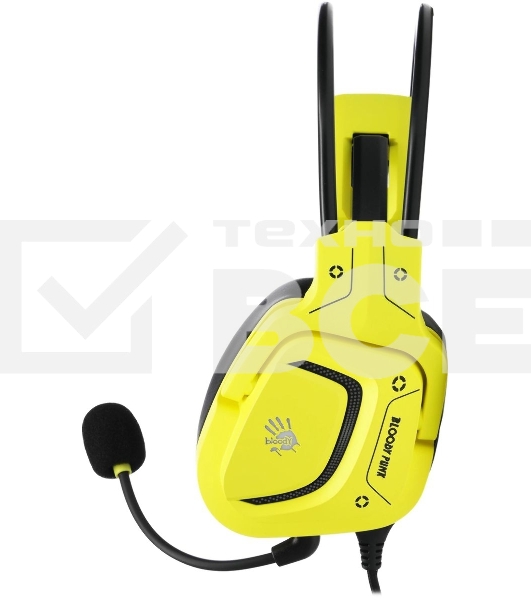 Гарнитура проводная с микрофоном A4Tech Bloody G575 Punk желтый/черный 2м мониторные USB оголовье (G575 PUNK)