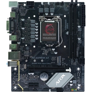 Материнская плата AFOX IH410D4-MA-V2, LGA 1200, Intel H410, 2xDDR4, 3xSATA, 1xM.2, 1xPCIe 3.0 x16, 1xPCIe 3.0 x1, 1xVGA, 1xDVI, 1xHDMI, 1x1Gb LAN, 2xUSB-A 5Gbps, 4xUSB-A 2.0, 5.1, mATX