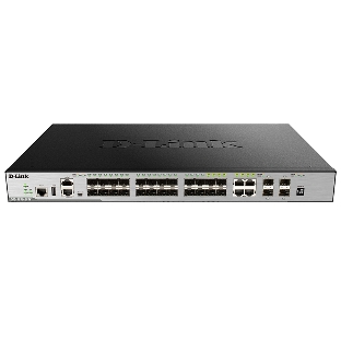 Коммутатор D-Link DGS-3630-28SC/A2ASI, 4×1 Гбит/с + 20×1 Гбит/с SFP + 4×10 Гбит/с SFP+, управляемый