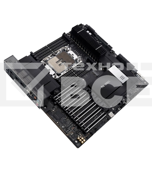 Материнская плата ASUS Pro WS W790E-SAGE SE, LGA4677, Intel W790, 8xDDR5 (ECC), 3xM.2, 2xSlimSAS, 8xSATA, 7xPCIe 5.0, 2x10Gb LAN, 1xUSB 3.2 Gen 2x2 (Type-C), 5xUSB 3.2 Gen 2 (Type-A + Type-C), 2xUSB 2.0, 5x3.5 мм, 7.1, EATX