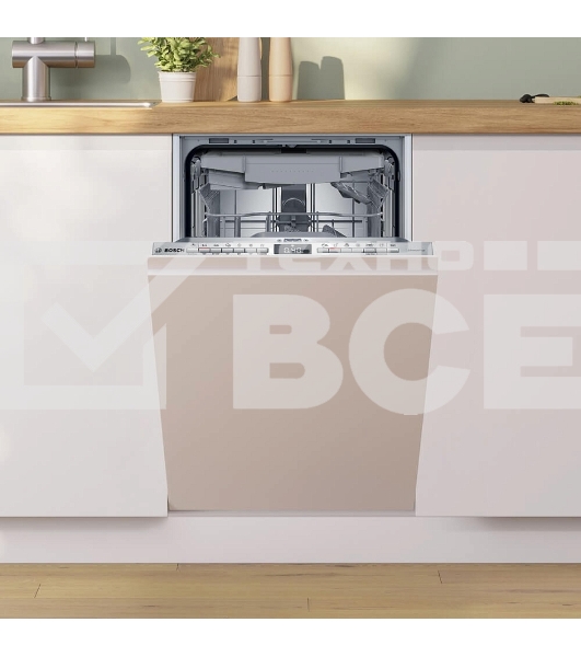 Встраиваемая посудомоечная машина Bosch SPV4EMX10E, серебристый, 44.8 см, 10 компл., 44 дБ, класс C