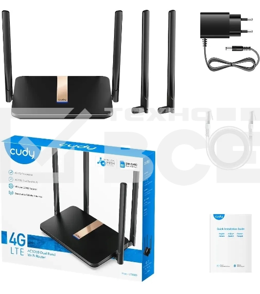 Маршрутизатор Cudy LT500D AC1200 Wi-Fi cat. 4 черный