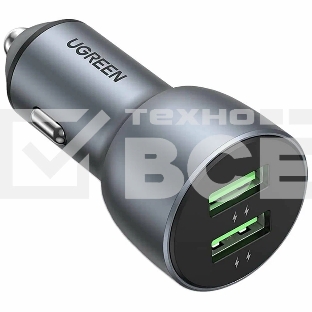 Автомобильное зарядное Ugreen CD213-10144 Gray (10144)