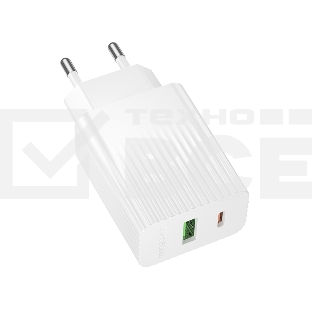 Сетевое зарядное устройство BOROFONE (6941991122767) BAS74A 1USB+1Type-C 3.0A QC3.0 PD 20W White
