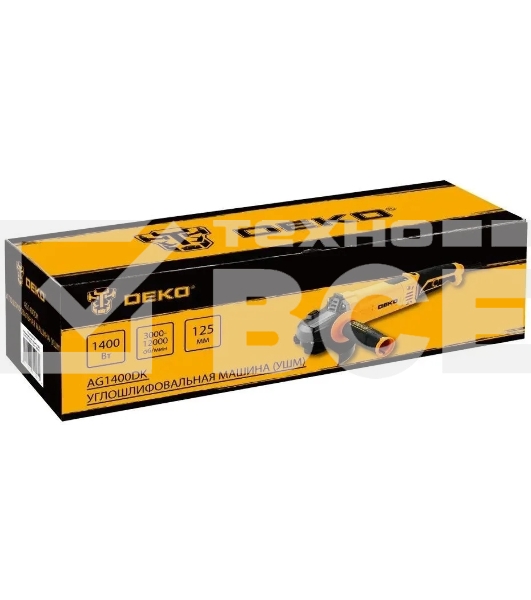 Угловая шлифовальная машина (УШМ) DEKO AG1400DK, 125мм, 1400 Вт