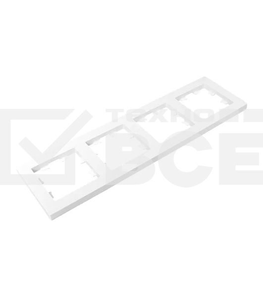 Рамка Эпика 4-местная, белая, пластик