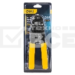 Обжимные клещи Deli DL381008 RJ45 Размер: 205мм. Спецификация обжима: 8P. Холоднокатаный стальной лист с черной отделкой, ручка из ПВХ. Лезвие SK5. Инструмент для зачистки проводов, кусачки и обжимной инструмент 3-в-1., фото4