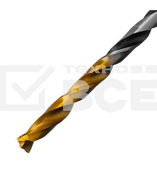 Сверло спиральное по металлу Denzel 3,5 x 70мм, Р6М5, Golden Tip, многогранная заточка, 2 шт.