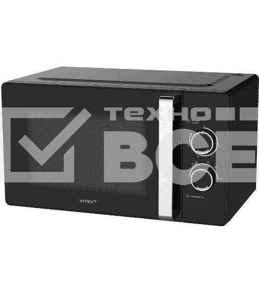 Микроволновая печь Vitek VT-MW1225 черный/хром, 25 л, 900 Вт, переключатели - поворотный механизм
