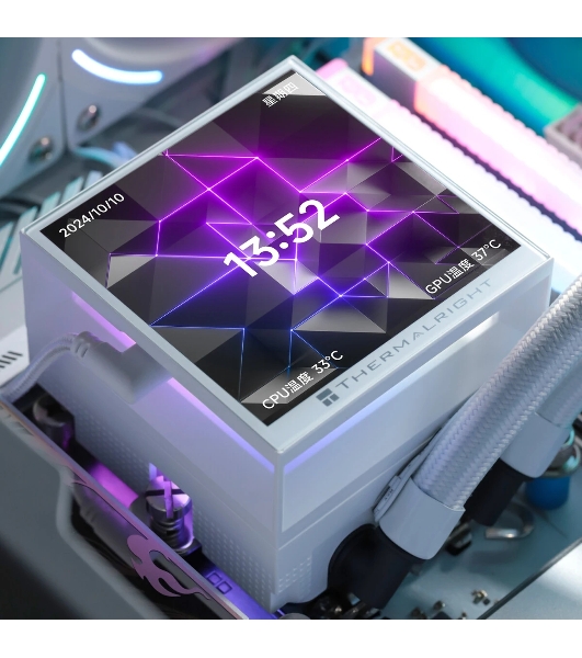 Водяное охлаждение для процессора Thermalright Hyper Vision 360 (360mm, LED, White, ARGB/Fans: 3x120mm, 69CFM, 27dBA, 2150RPM/Pump height 68mm, 6400RPM, Rad thickness 27mm/S: 1700, 1200, 1851, 115X, 2011, 2066, AM5, AM4)