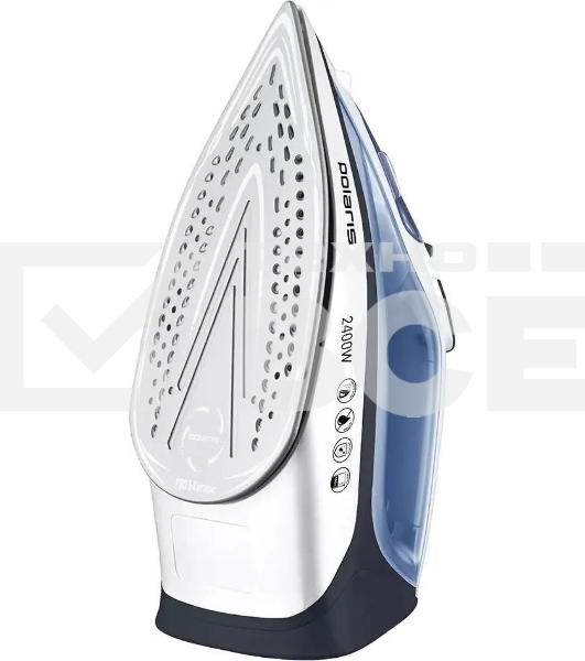 Утюг Polaris PIR 2483K, с паровым ударом, 2400Вт, белый/синий